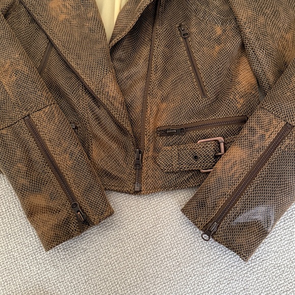 Free People Fenix SnakeSkin Vegan Leather Moto Jacket - Picture 7 of 8
